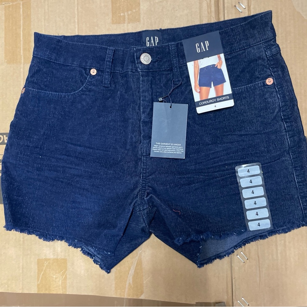 GAP Blue Jean Shorts with Frayed Hem and Distressed Look